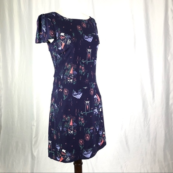 Modcloth sheath dress gnomes mushrooms cottagecore bustier back pockets! XXS - Picture 12 of 12